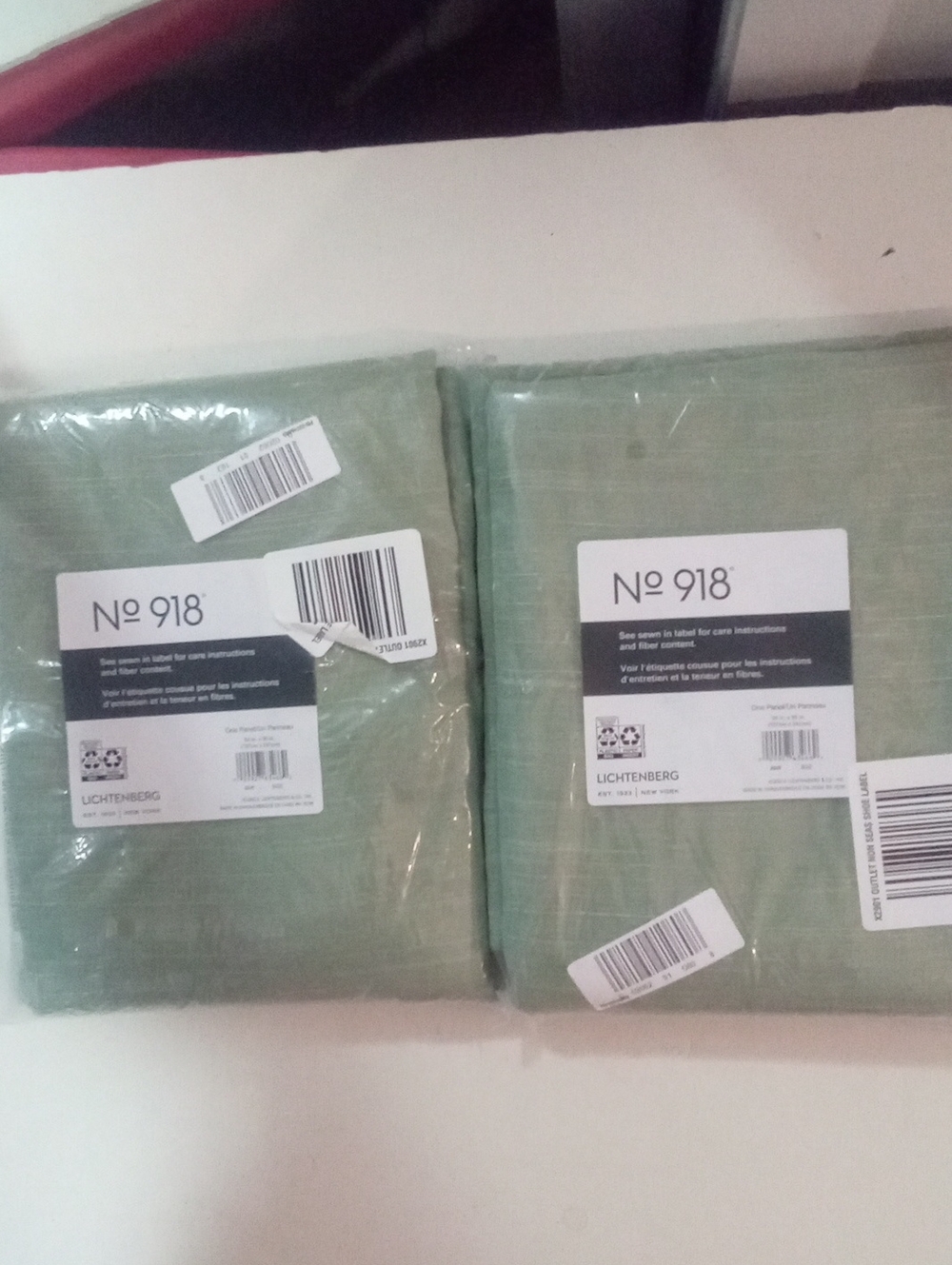 No 918 Sage Green Window Curtain Panels Set Of 2 95" Rod Pocket NWT $44